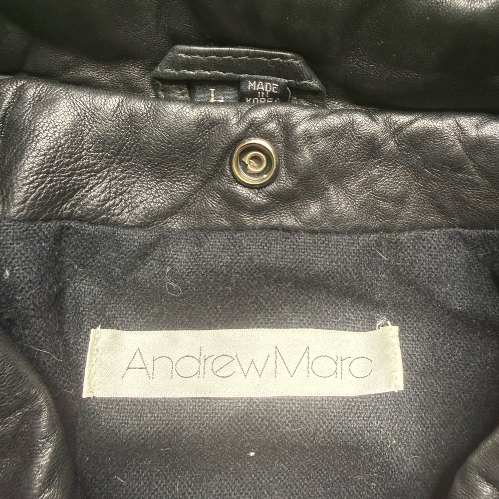 Andrew Marc Black Leather Jacket L View 4